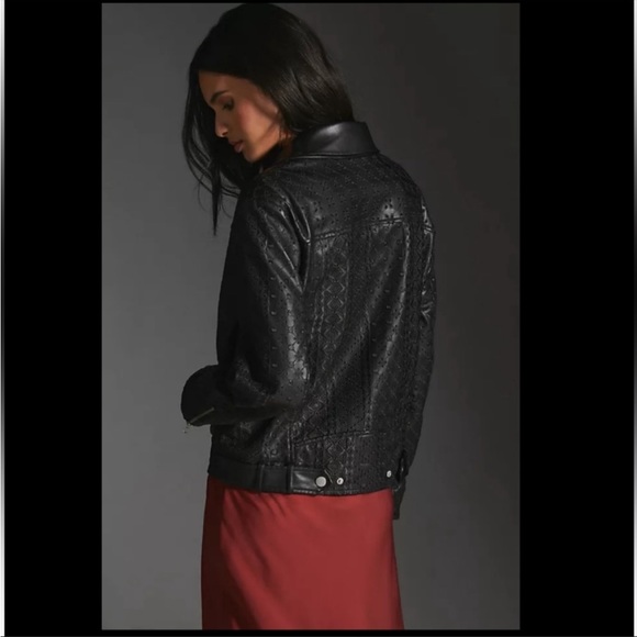 Anthropologie NWT Faux Leather Eyelet Jacket
Size M. - Picture 4 of 14